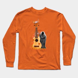 Ukulele and Cat autumn Long Sleeve T-Shirt